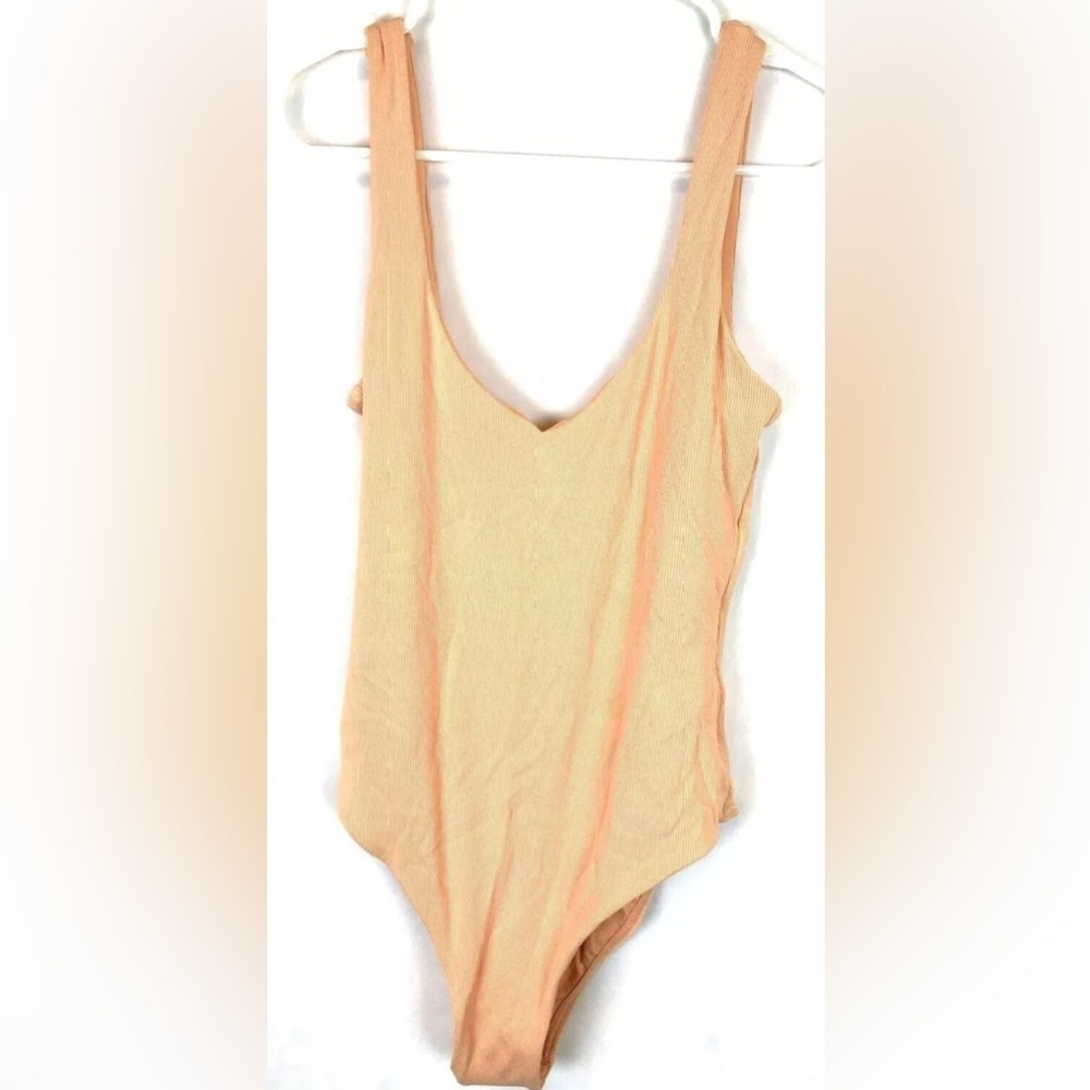 Lspace Ribbed Arizona Womens One Piece Swimsuit Desert Rose Size 8
